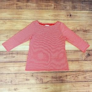 Liz Claiborne Red White Striped Top Size Medium